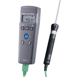 TES-1315 K.J.E.T.R.S.N. Data-Logger Thermometer with TIME AVG HOLD FunctionBack-Light LCD Display.
